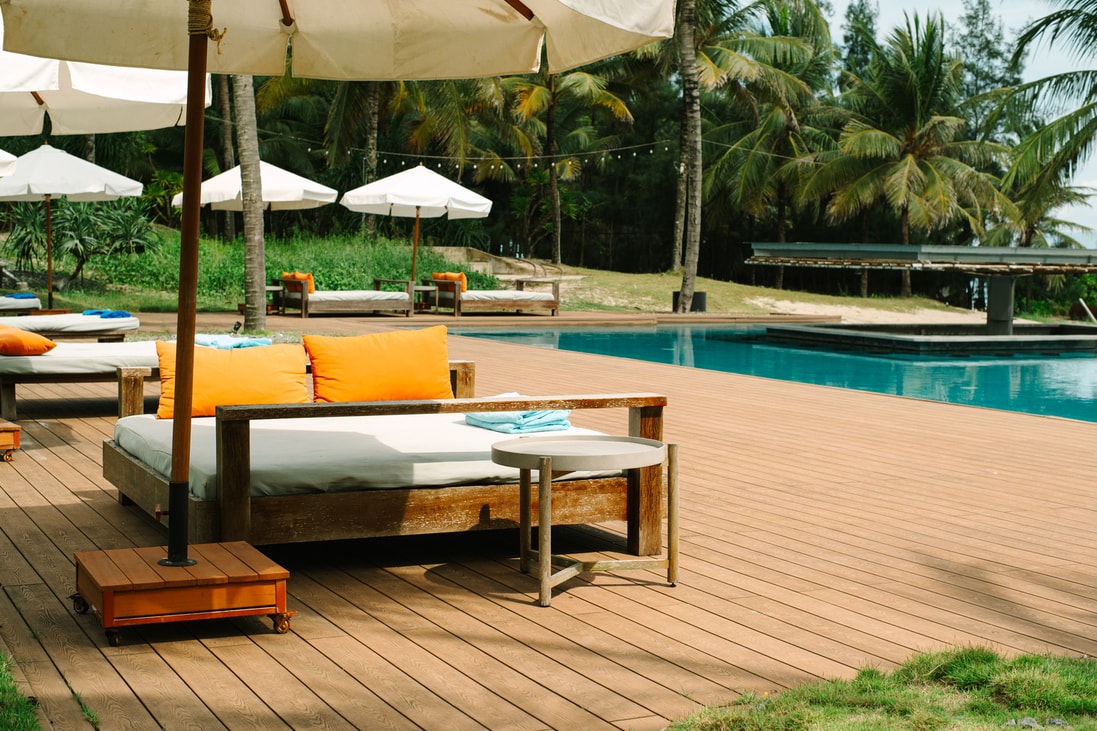 Beachfront dining at Blush Beach Club